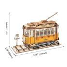 ROBOTIME 3D ДЪРВЕН ПЪЗЕЛ TRAMCAR 145 ЧАСТИ TG505
