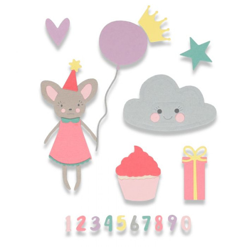 SIZZIX THINLITS DIES - BIRTHDAY GIRL