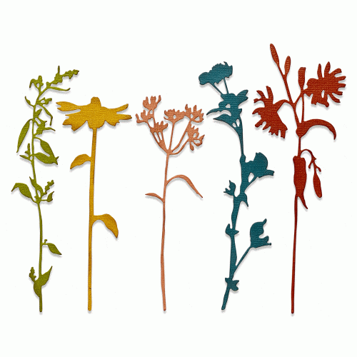 SIZZIX THINLITS ЩАНЦИ ЗА ИЗРЯЗВАНЕ - WILDFLOWER STEMS #3