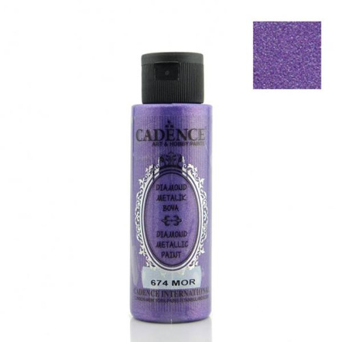 CADENCE АКРИЛНА БОЯ DIAMOND METALLIC 70 МЛ - PURPLE 674