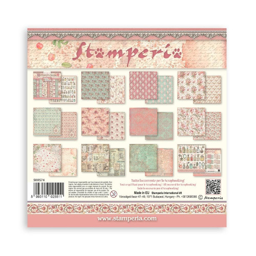 STAMPERIA БЛОКЧЕ ДИЗАЙНЕРСКА ХАРТИЯ 20,3/20,3 СМ - SBBS74