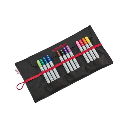 HOLTZ SENSEBAG PEN CASE FOR MARKERS 18 COLORS - BLACK