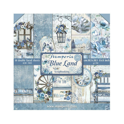 STAMPERIA BLUE LAND БЛОКЧЕ 20,3/20,3 СМ - SBBS84
