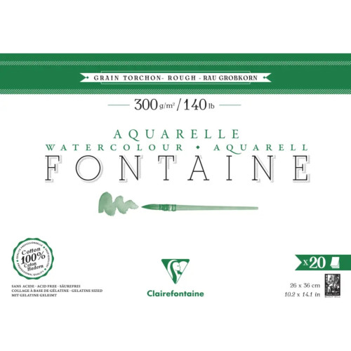 CLAIREFONTAINE СКИЦНИК FONTAINE ROUGH 26/36 300ГР 20Л