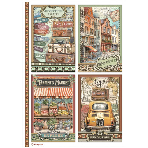 STAMPERIA ART OF TRAVELLING ХАРТИЯ SELECTION 6БР А4 DFSA4XTV