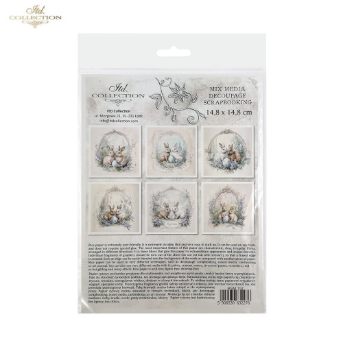 ITD COLLECTION MINI RICE PAPER SET 6PCS 14.8X14.8CM - RSM157