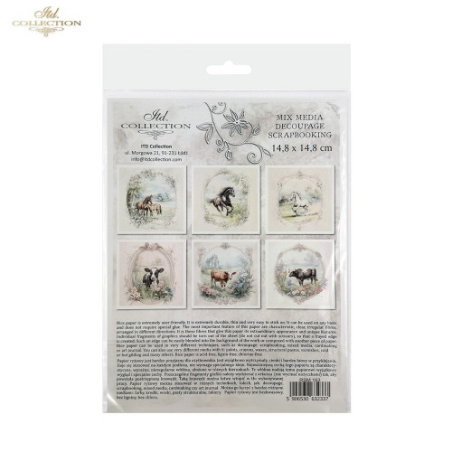 ITD COLLECTION MINI RICE PAPER SET 6PCS 14.8X14.8CM - RSM163