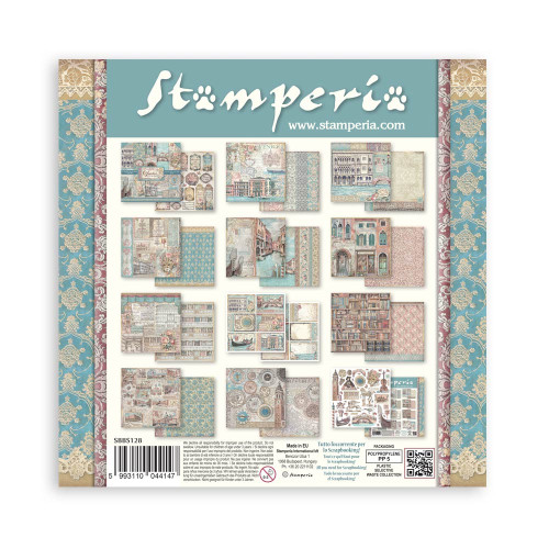 STAMPERIA VENICE BLOCK PAPER 20.3/20.3 CM-SBBS128