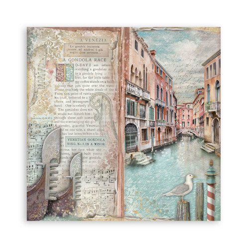 STAMPERIA VENICE BLOCK PAPER 20.3/20.3 CM-SBBS128