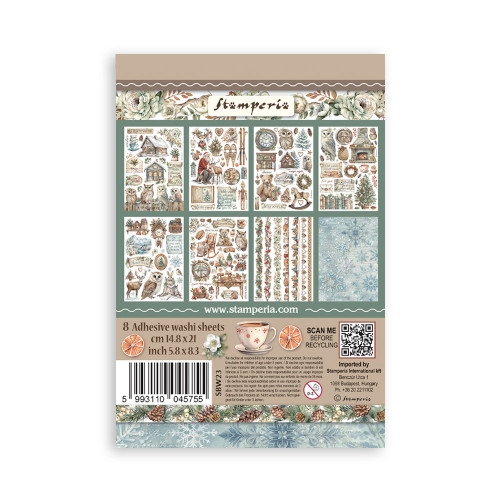 STAMPERIA THE OWL'S HOUSE WASHI PAD 8 SHEETS A5 - SBW23
