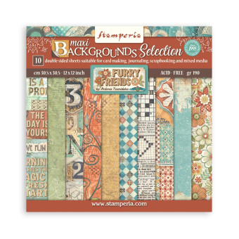STAMPERIA FURRY FRIENDS BLOCK 30.5/30.5 CM -SBBL177