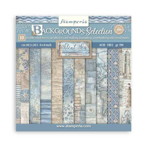 STAMPERIA SILENT SEA BLOCK OF PAPER 20.3/20.3 CM-SBBS126