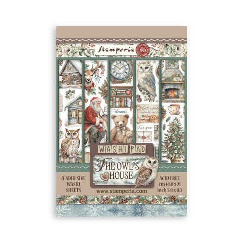 STAMPERIA THE OWL'S HOUSE WASHI PAD 8 SHEETS A5 - SBW23