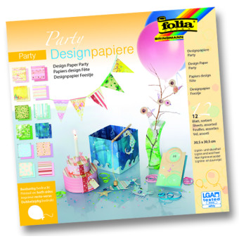 FOLIA ХАРТИЯ ЗА ДИЗАЙН ПАРТИ 30,5/30,5 СМ 12 Л. АСОРТИ