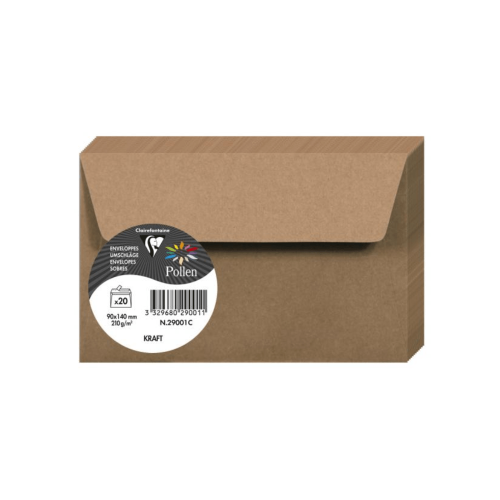 CLAIREFONTAINE ENVELOPE 90/140 MM. - KRAFT 29001