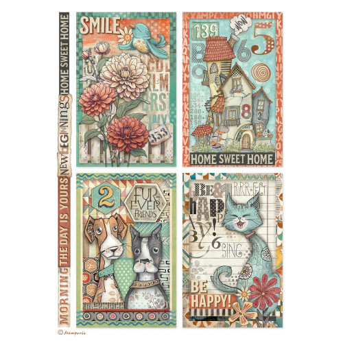 STAMPERIA FURRY FRIENDS ХАРТИЯ SELECTION 6БР А4 DFSA4XFF