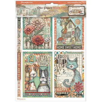 STAMPERIA FURRY FRIENDS ХАРТИЯ SELECTION 6БР А4 DFSA4XFF
