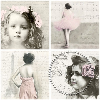 SAGEN VINTAGE NAPKINS FOR DECOUPAGE 33/33 CM - 80063