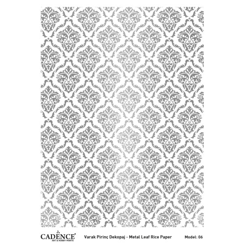 CADENCE ДЕКУПАЖНА ОРИЗОВА ХАРТИЯ A3 СРЕБЪРНИ МОТИВИ - 006