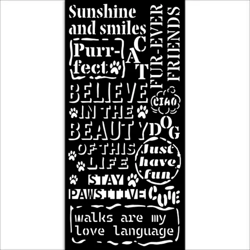 STAMPERIA FURRY FRIENDS TEMPLATE 12 X 25 CM - KSTDL132