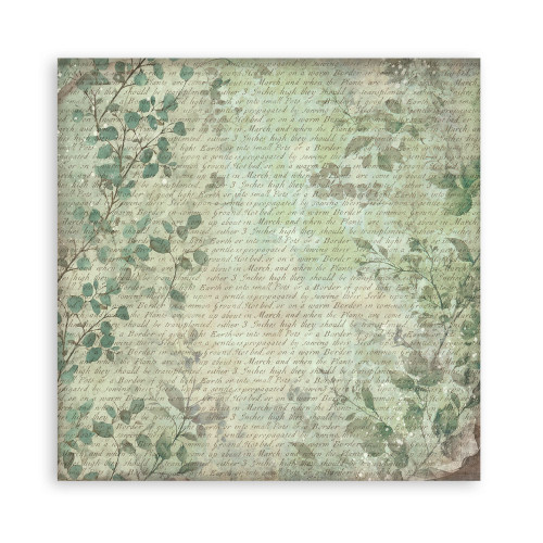 STAMPERIA HERBARIUM SILVAE BLOCK PAPER 20.3/20.3 CM - SBBS136