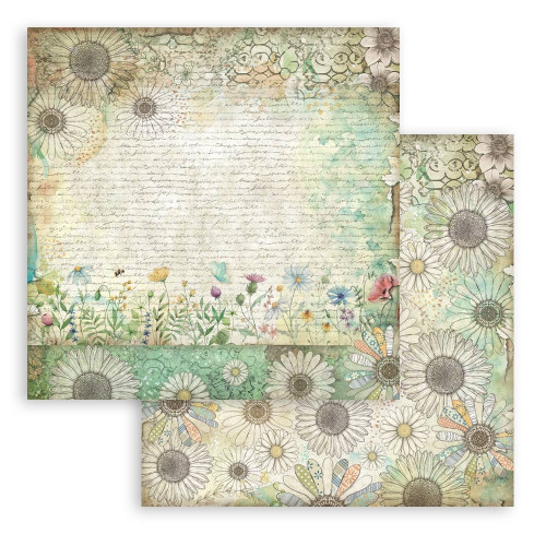 STAMPERIA DAISY ART BLOCK PAPER 20.3/20.3 CM - SBBS138