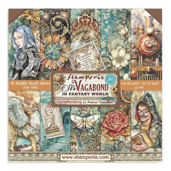 STAMPERIA SIR VAGABOND IN FANTASY WORLD DESIGNER BLOCK 30.5/30.5CM - SBBL148