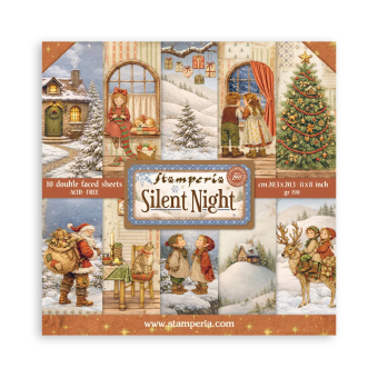 STAMPERIA SILENT NIGHT BLOCK PAPER 20.3/20.3 CM - SBBS148