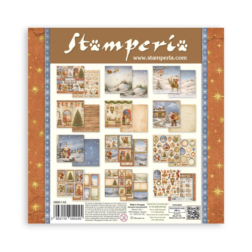 STAMPERIA SILENT NIGHT BLOCK PAPER 20.3/20.3 CM - SBBS148
