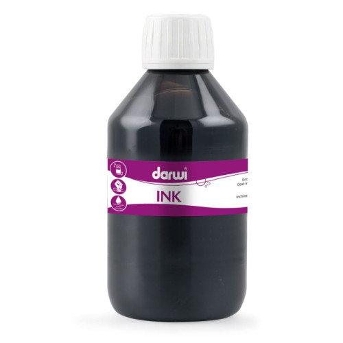 DARWI PERMANENT INK 250 ML - BLACK 100