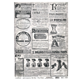CADENCE MIX MEDIA DECOUPAGE RICE PAPER A3 - MA:009