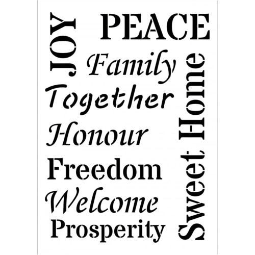 DAILY ART UNIVERSAL TEMPLATE A4 HAPPY WORDS DA17ST0250