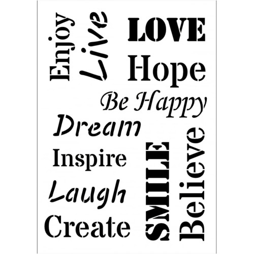 DAILY ART УНИВЕРСАЛЕН ШАБЛОН А4 INSPIRATION WORDS DA17ST0251