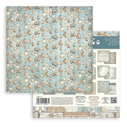 STAMPERIA WHITE CHRISTMAS BLOCK 30.5/30.5 CM - SBBL191
