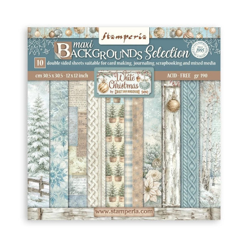 STAMPERIA WHITE CHRISTMAS BLOCK 30.5/30.5 CM - SBBL191