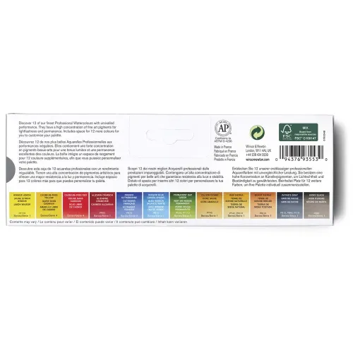 W&N АКВАРЕЛНА БОЯ PROFESSIONAL CUSTOMISABLE TRAVEL TIN 12ЦВ