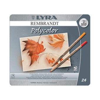 LYRA REMBRANDT POLYCOLOR COLORED PENCILS SET 24 COLORS.