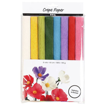 CREATIV CREPE PAPER 105 GSM 25/60 CM. 8 ROLLS SET 209003