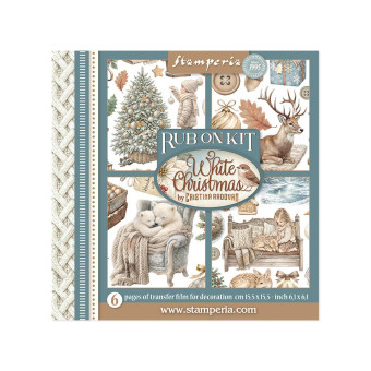 STAMPERIA WHITE CHRISTMAS RUB ON SELECTION DFLRBXGX21