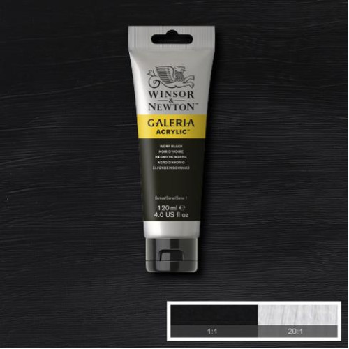 W&N АКРИЛНА БОЯ GALERIA 120 МЛ - ЧЕРНА 2131331