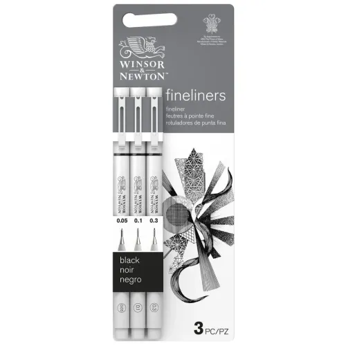 W&N FINE LINERS BLACK SET 3 PCS., 0.05, 0.1, 0.3