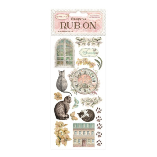STAMPERIA ORCHIDS AND CAT СТИКЕРИ RUB ON10,16/21,6СМ-DFLRB75