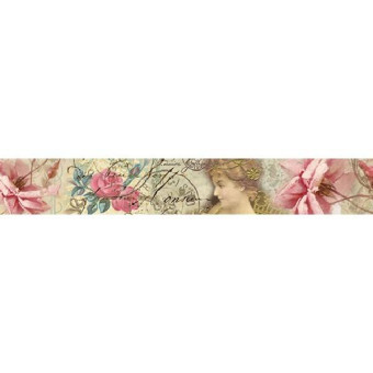 STAMPERIA DECO TAPE 3 X 5 M - ROSES AND STAMPS SBA240