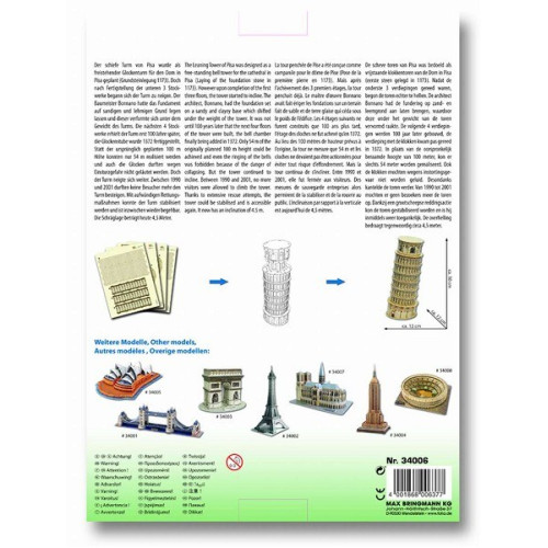 FOLIA 3 D ПЪЗЕЛ DER SCHIEFE TURM VON PISA