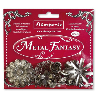 STAMPERIA DECORATION ACCESSORIES FLOWERS 18 PCS. - SBA380