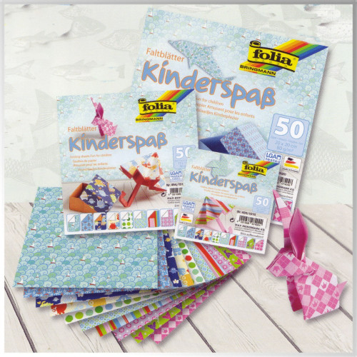 FOLIA ХАРТИЯ ЗА ОРИГАМИ KIDS 20/20 СМ 80 ГР 50 ЛИСТА