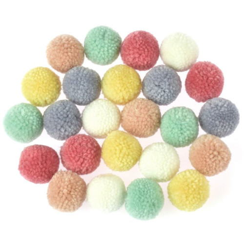 FOLIA ВЪЛНЕНИ ПОМПОНИ ЗА ДЕКОРАЦИЯ 24БР. АСОРТИ - PASTEL