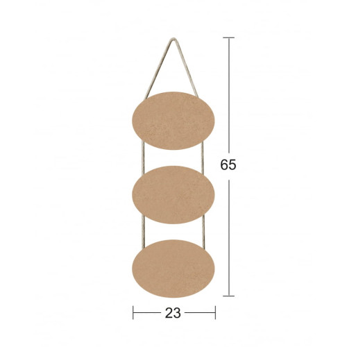 NEWART MDF OVAL TILES FOR DECOUPAGE 3PCS 23/16CM - F 728