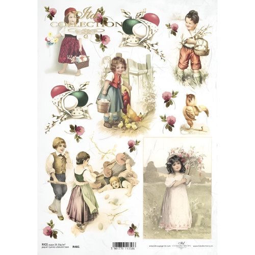 ITD COLLECTION DECOUPAGE RICE PAPER A4 - R0481