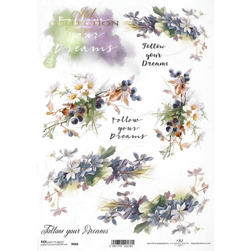ITD COLLECTION DECOUPAGE RICE PAPER A4 - R0866